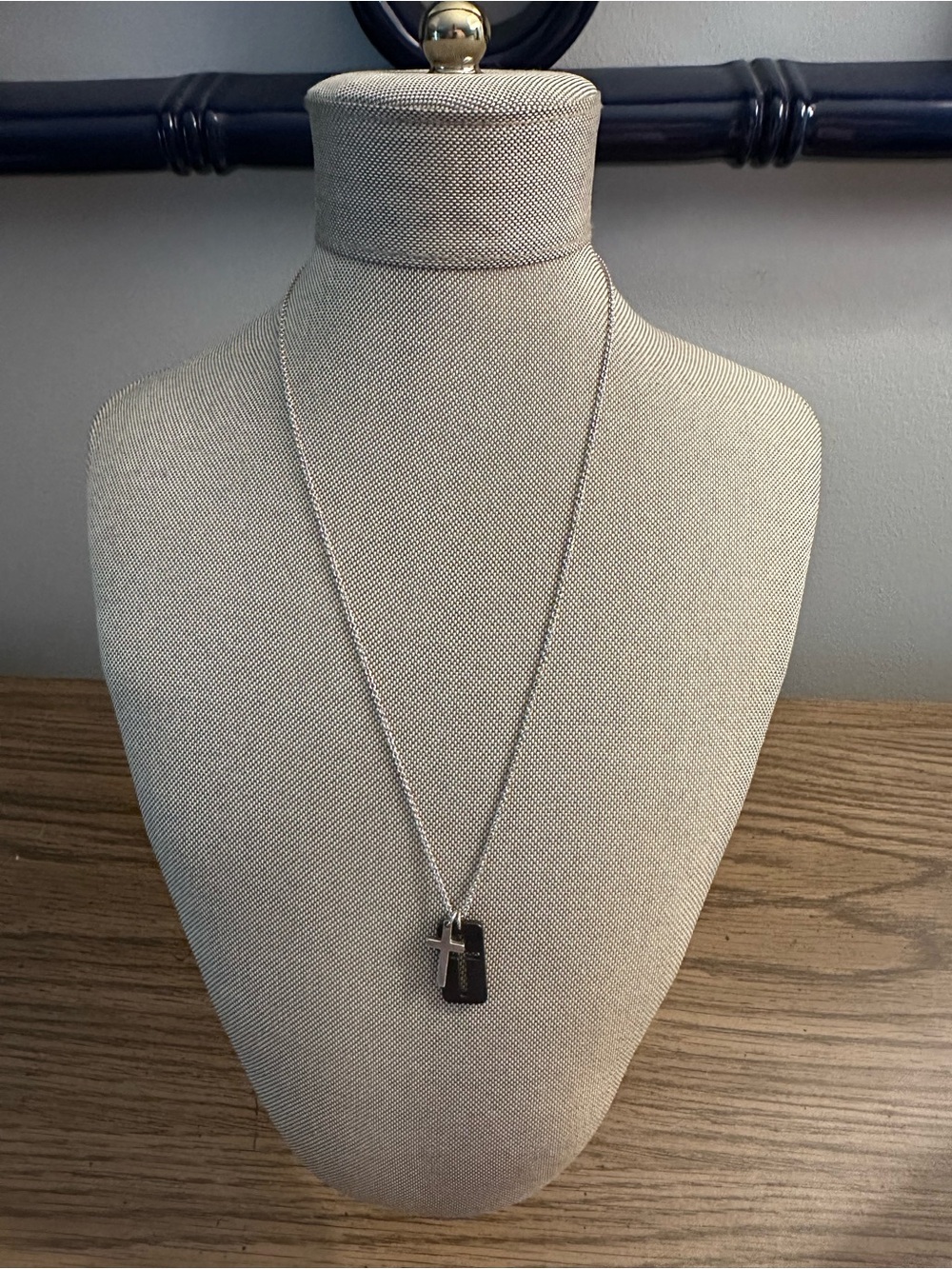 Tiffany & Co. Men’s Silver and Titanium Cross Necklace